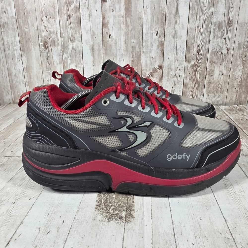 Gravity Defyer G-Defy Ion Mens Grey Black Red‎ Walking Shoes TB9022MRG-W Size 12